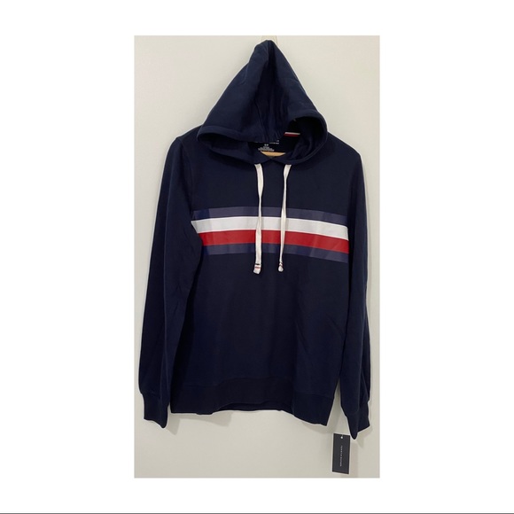 Mens unisex long sleeved hoodie sleepwear top size small navy - Picture 2 of 8